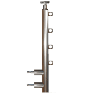 Κολόνα 100cm Φ40mm για 4 βέργες με στήριξη δίπλα (7142.9)