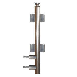 Κολόνα 100cm Φ40mm για 2 τζάμια με στήριξη δίπλα (7222)