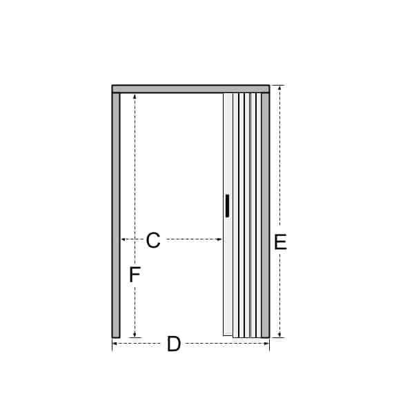 Πτυσσόμενη Πόρτα (Φυσούνα) απλή με ύψος μέχρι 230cm