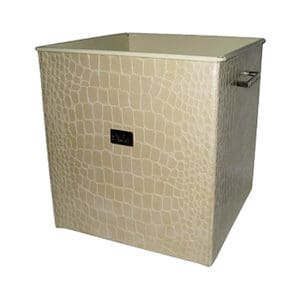 Κάδος - Ξυλοθηκη Τετράγωνος Τζακιού Σειρά Κρόκο Εκρού 20-223-big