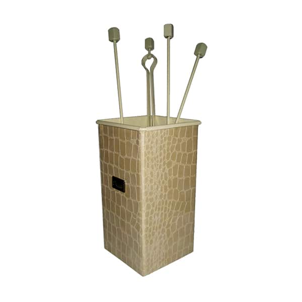 Σετ Εργαλείων Τζακιού Τετράγωνο Μικρό Σειρά Κρόκο Εκρού 20-226-big