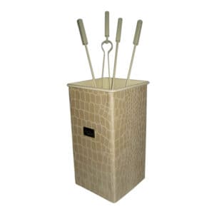 Σετ Εργαλείων Τζακιού Τετράγωνο Μεγάλο Σειρά Κρόκο Εκρού Tsilias (227)