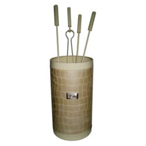 Σετ Εργαλείων Τζακιού Κύλινδρος Μεγάλος Σειρά Κρόκο Εκρού 20-229-big