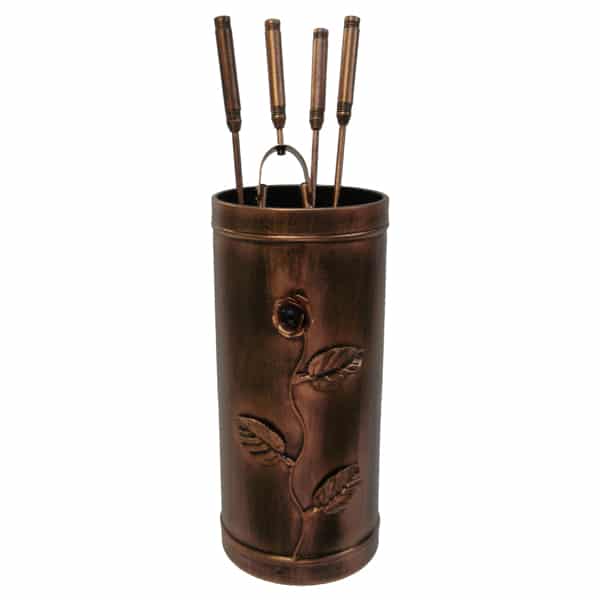 Κύλινδρος Μεγάλος Σετ Εργαλεία Τζακιού Σχέδιο Λουλούδι Strass 20-403