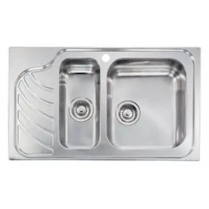 Ανοξείδωτος Νεροχύτης Κουζίνας Sanitec Eureka 86x51cm 11754 Σατινέ (Δεξιός)
