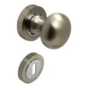 Πόμολο εσωτερικής Πόρτας 255 nickel mat (Ροζέτα)