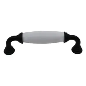 Λαβή Επίπλου Πορσελάνη 906 96Mm (Μαύρο-Λευκή)