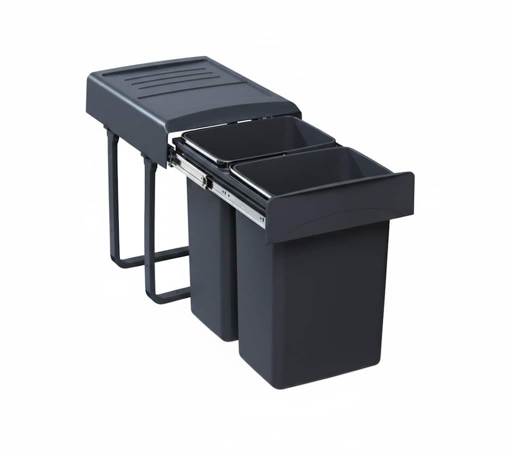 Κάδος απορριμμάτων συρώμενος MEGA 40 με φρένο (2x20lt)