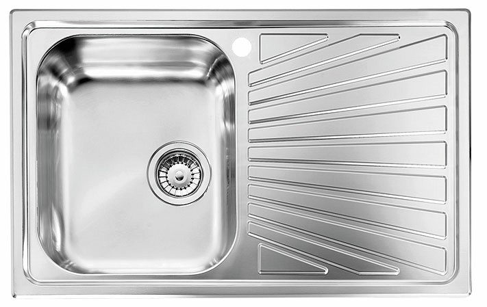Ανοξείδωτος Νεροχύτης Κουζίνας Sanitec Cometa 79Χ50Cm 11442 Σατινέ
