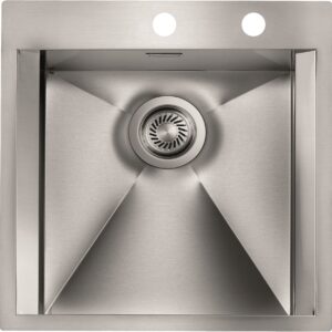 Ανοξείδωτος Νεροχύτης Κουζίνας Sanitec Focus Mix 50x50cm 1V 15226 Σατινέ