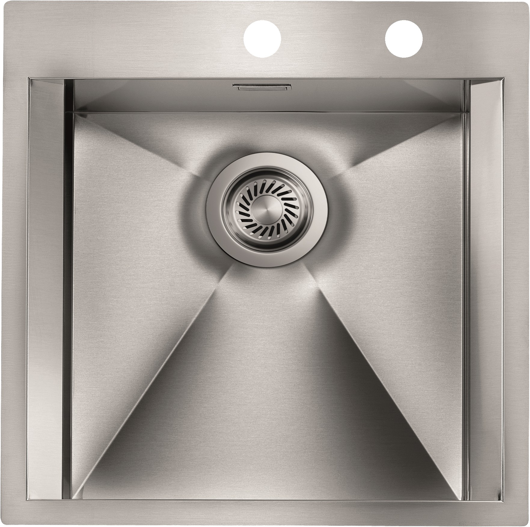 Ανοξείδωτος Νεροχύτης Κουζίνας Sanitec Focus Mix 50x50cm 1V 15226 Σατινέ