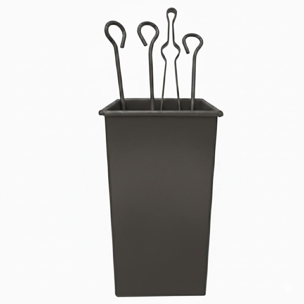 Σετ Εργαλείων Τζακιού Τετράγωνο Απλό Μικρό (068) Σκουριά