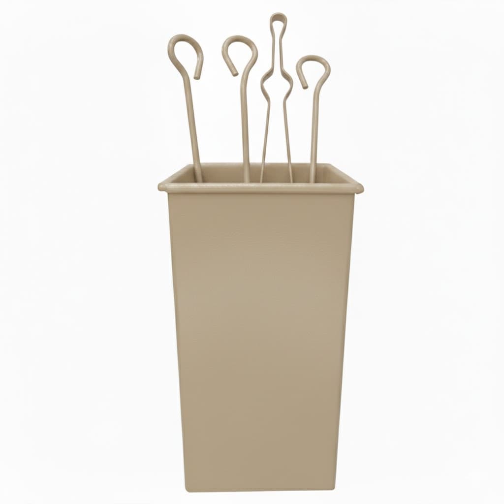 Σετ Εργαλείων Τζακιού Τετράγωνο Απλό Μικρό (068) Εκρού