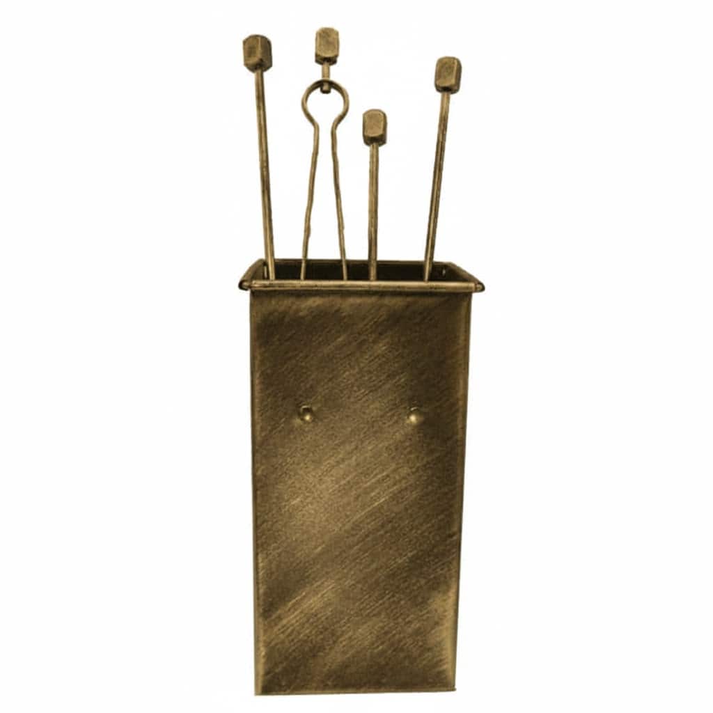 Σετ Εργαλείων Τζακιού Τετράγωνο Μικρό Τρούκς (069) Πατίνα Χρυσό