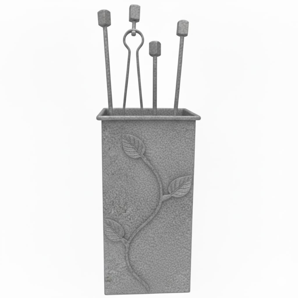 Σετ Εργαλείων Τζακιού Τετράγωνο Μικρό Φύλλα (071)