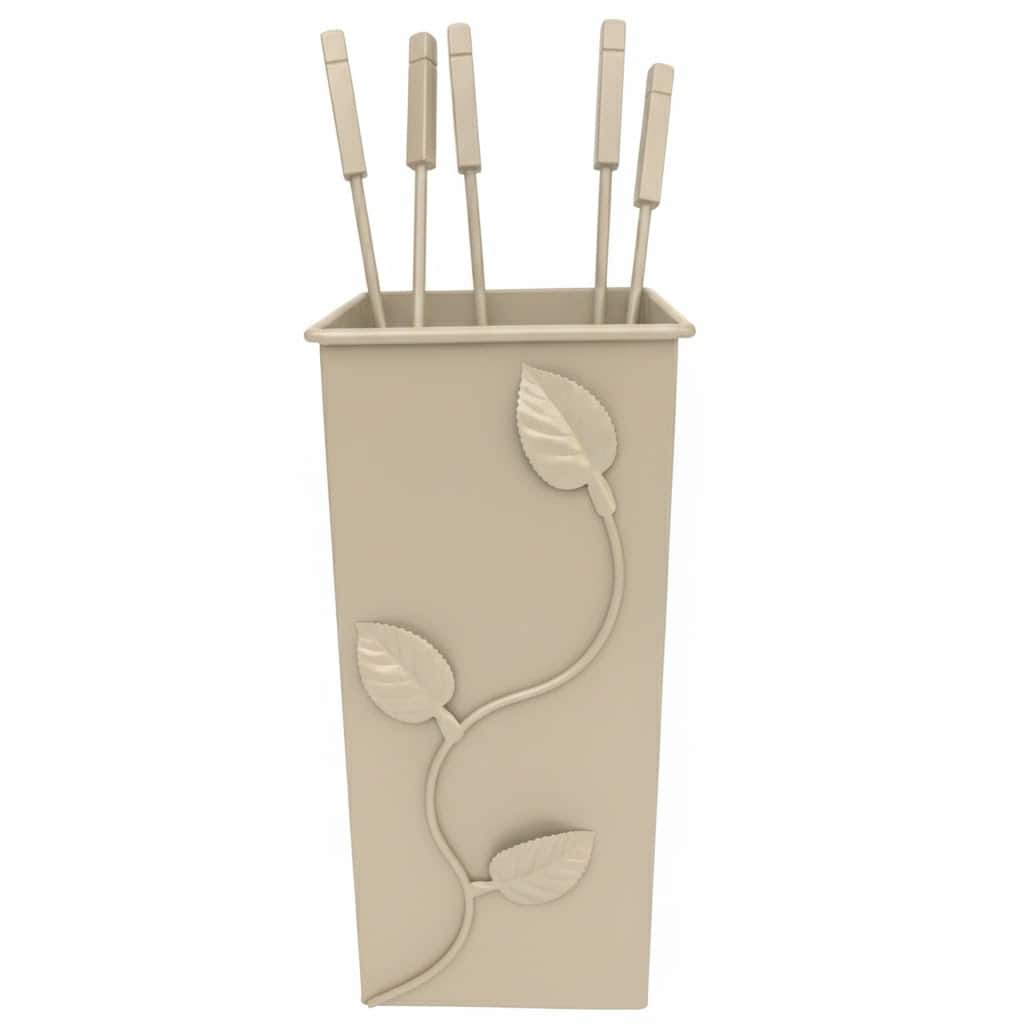 Σετ Εργαλείων Τζακιού Τετράγωνο Μεγάλο Φύλλα (075)