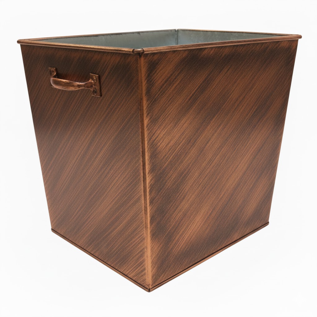 Κάδος - Ξυλοθήκη Απλός Οικονομική Σειρά (100) Πατίνα Χαλκλός