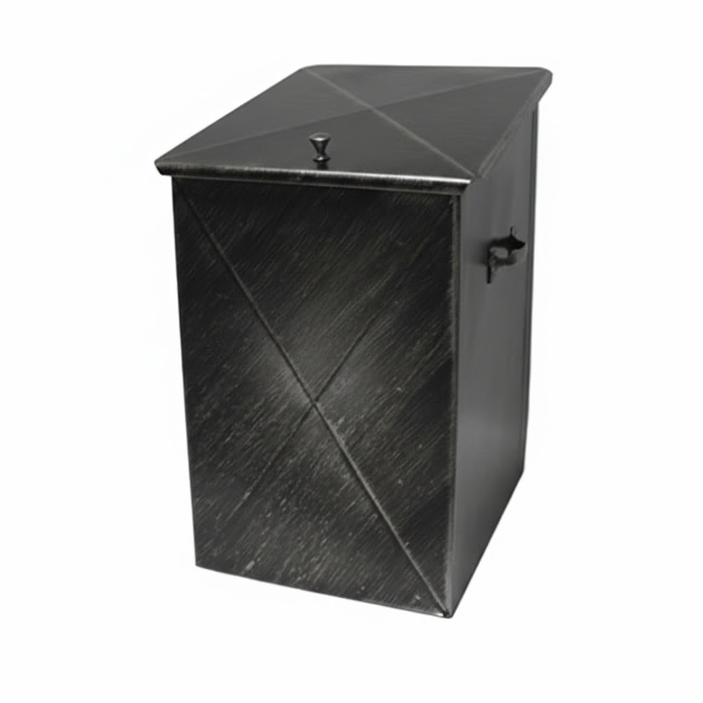 Κάδος - Ξυλοθήκη Απλός Μικρός Οικονομική Σειρά (101) Πατίνα Ασημί