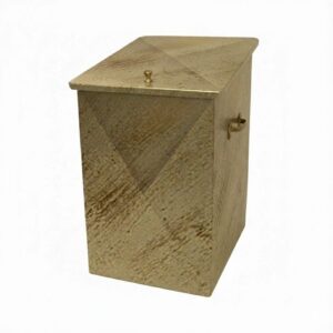 Κάδος - Ξυλοθήκη Απλός Μικρός Οικονομική Σειρά (101) Εκρού Πατίνα Χρυσό