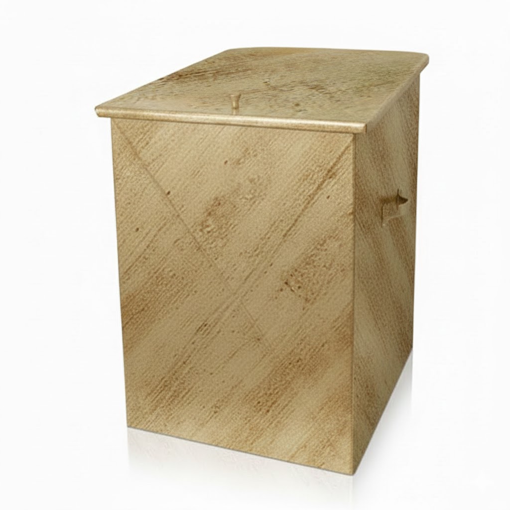 Κάδος - Ξυλοθήκη Απλός Μεσαίος Οικονομική Σειρά (102) Εκρού Πατίνα Χρυσό