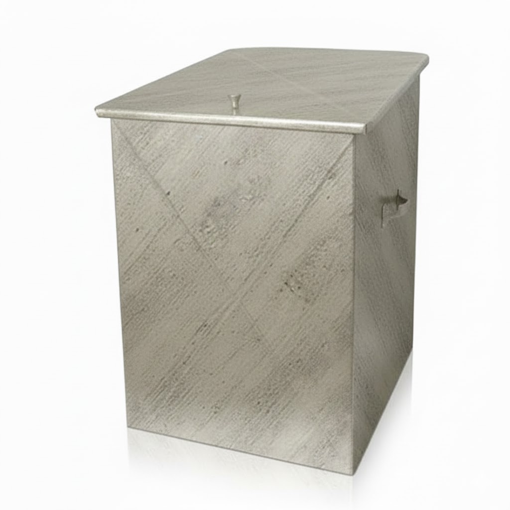 Κάδος - Ξυλοθήκη Απλός Μεσαίος Οικονομική Σειρά (102) Εκρού Πατίνα Ασημί