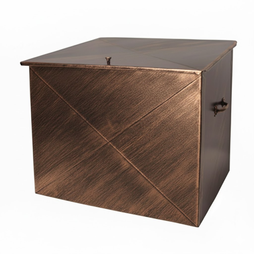 Κάδος - Ξυλοθήκη Απλός Μεγάλος Οικονομική Σειρά (103) Πατίνα Χαλκός