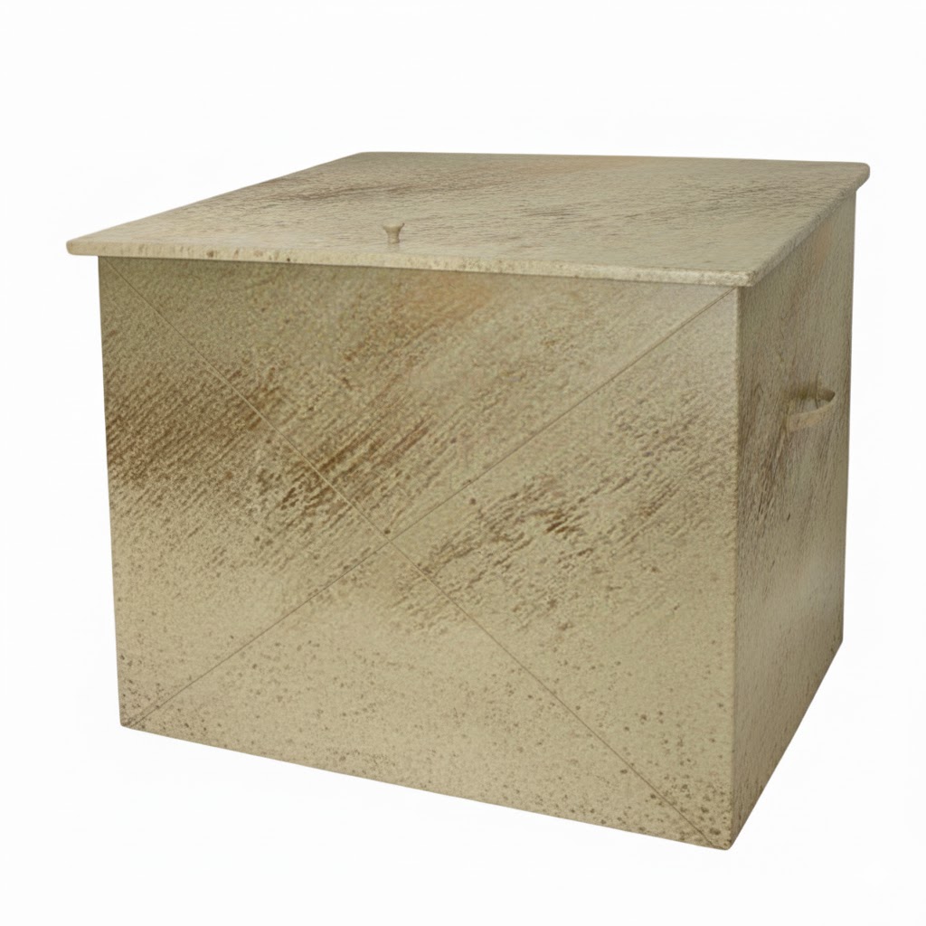 Κάδος - Ξυλοθήκη Απλός Μεγάλος Οικονομική Σειρά (103) Εκρού Πατίνα Χρυσό