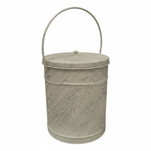 Κουβάς - Δοχείο Στάχτης Τζακιού (110) Εκρού Πατίνα Ασημί