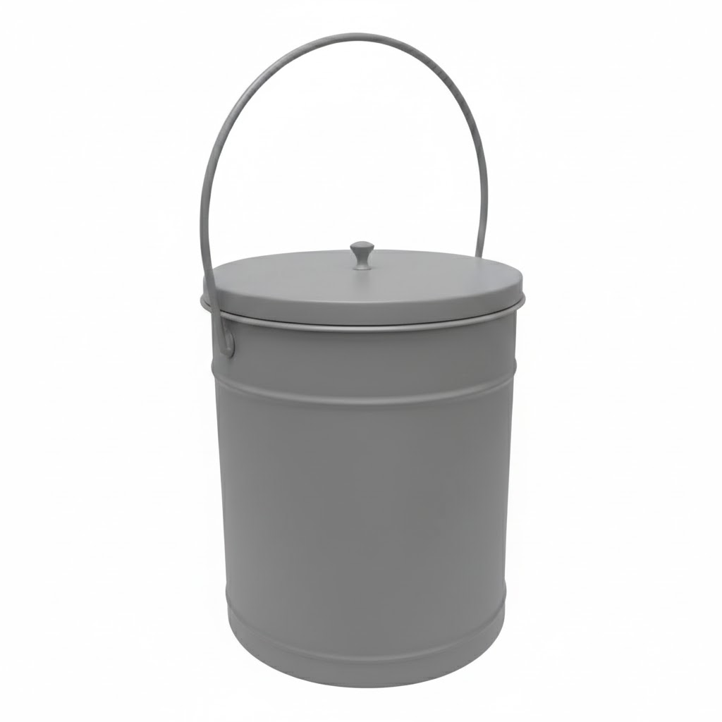 Κουβάς - Δοχείο Στάχτης Τζακιού (110) Ασημί