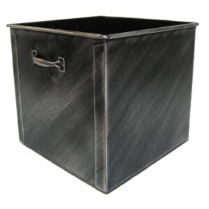 Κάδος - Ξυλοθήκη Τετράγωνος Σκέτος (2950) Πατίνα Ασημί