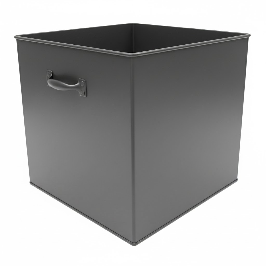 Κάδος - Ξυλοθήκη Τετράγωνος Σκέτος (2950) Ασημί