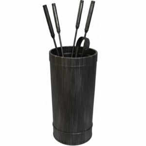 Κύλινδρος Μεγάλος Απλός Σετ Εργαλείων Τζακιού (401) Πατίνα Ασημί