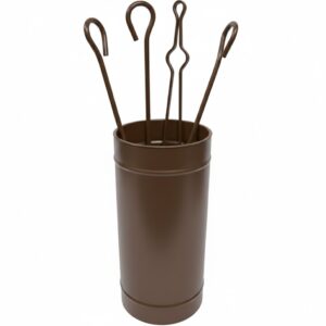 Κύλινδρος Μικρός Απλός Σετ Εργαλείων Τζακιού (501) Καφέ