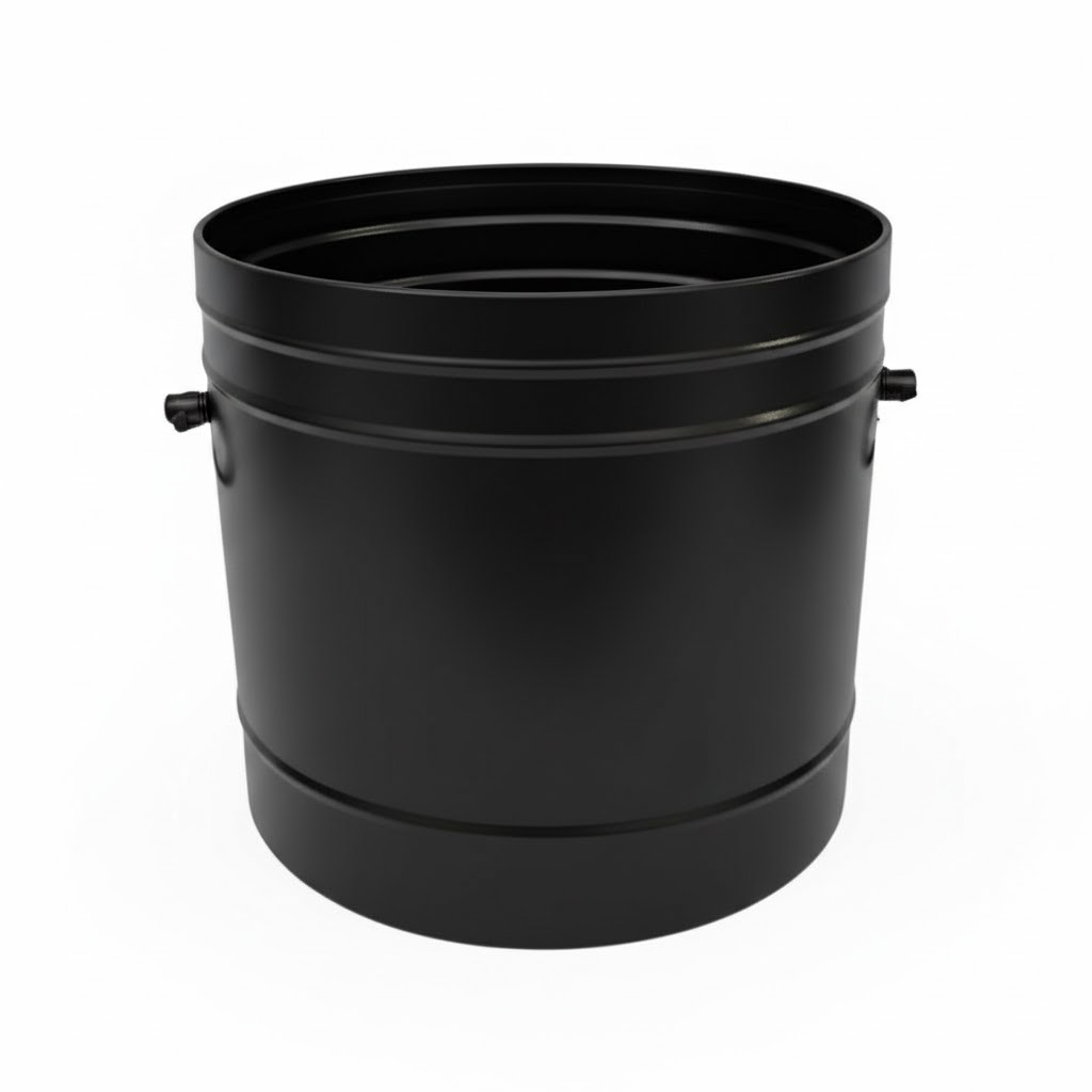 Κάδος - Ξυλοθήκη Βαρέλι Απλό (600) Μαύρο