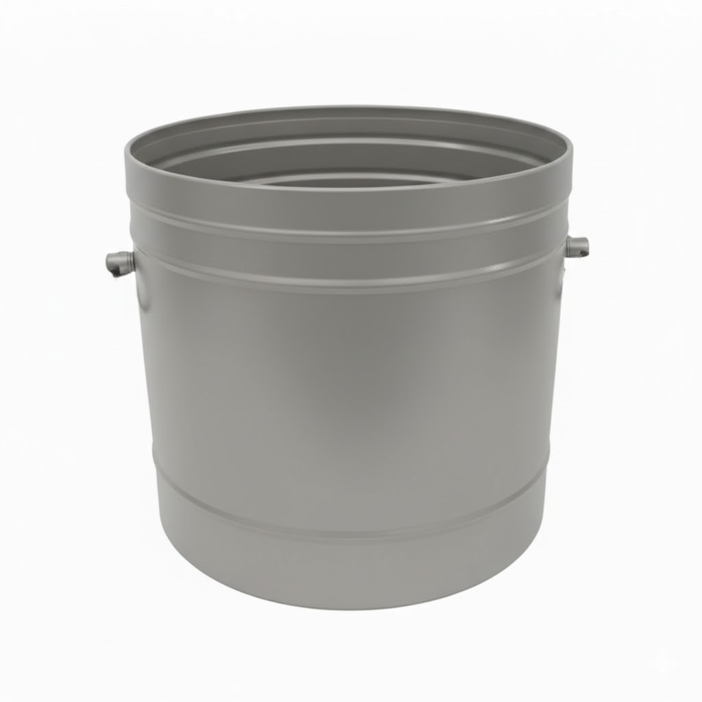 Κάδος - Ξυλοθήκη Βαρέλι Απλό (600) Ασημί