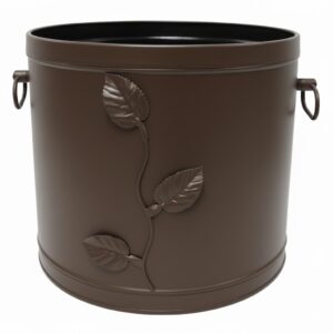 Κάδος - Ξυλοθήκη Βαρέλι Σχέδιο Φύλλα (602) Καφέ