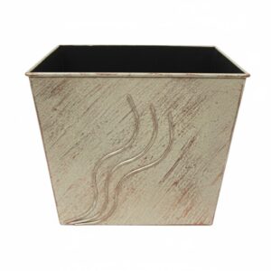 Κάδος - Ξυλοθήκη Σχέδιο Φλόγα Ανοιχτός (700) Εκρού Πατίνα Χαλκός