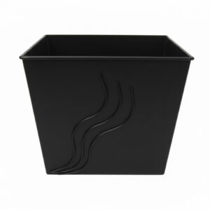 Κάδος - Ξυλοθήκη Σχέδιο Φλόγα Ανοιχτός (700) Μαύρο