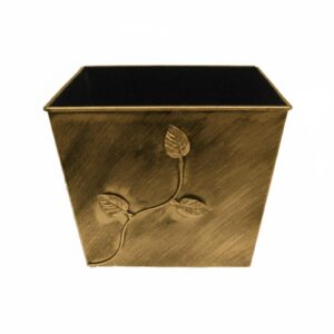 Κάδος - Ξυλοθήκη Σχέδιο Φύλλα (710) Πατίνα Χρυσό