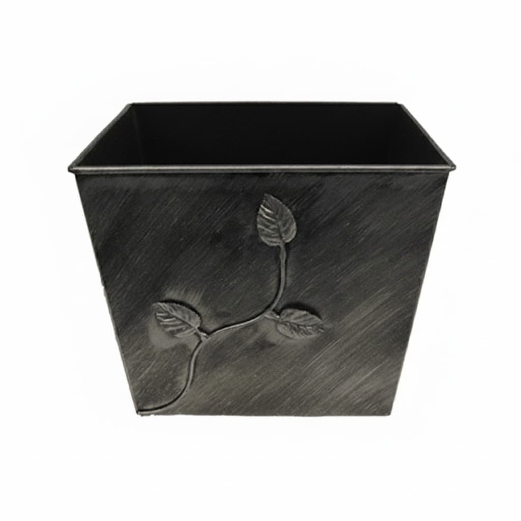 Κάδος - Ξυλοθήκη Σχέδιο Φύλλα (710) Πατίνα Ασημί