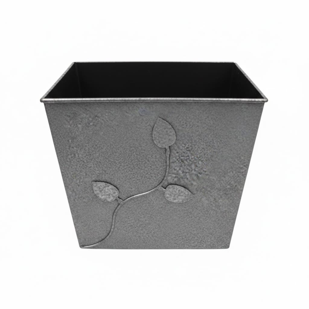 Κάδος - Ξυλοθήκη Σχέδιο Φύλλα (710) Ασημί