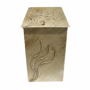 Κάδος - Ξυλοθήκη Μικρός Σχέδιο Φλόγα (750) Εκρού Πατίνα Χρυσό