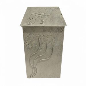 Κάδος - Ξυλοθήκη Μικρός Σχέδιο Φλόγα (750) Εκρού Πατίνα Ασημί