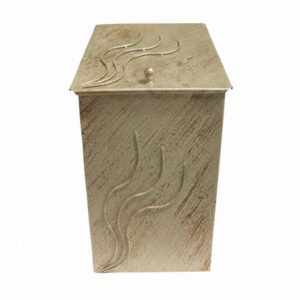 Κάδος - Ξυλοθήκη Μικρός Σχέδιο Φλόγα (750) Εκρού Πατίνα Χαλκός