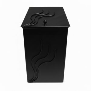 Κάδος - Ξυλοθήκη Μικρός Σχέδιο Φλόγα (750) Μαύρο