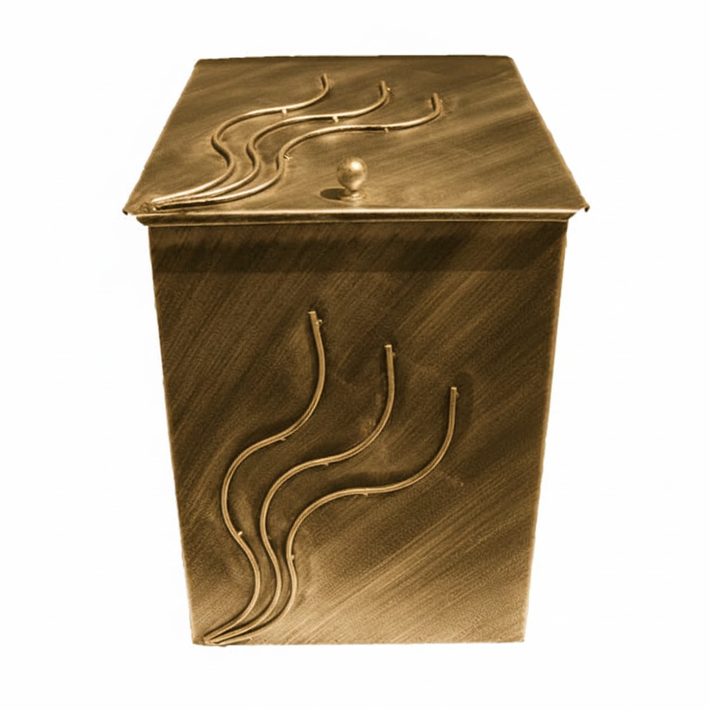 Κάδος - Ξυλοθήκη Μεσαίο Σχέδιο Φλόγα (751) Πατίνα Χρυσό