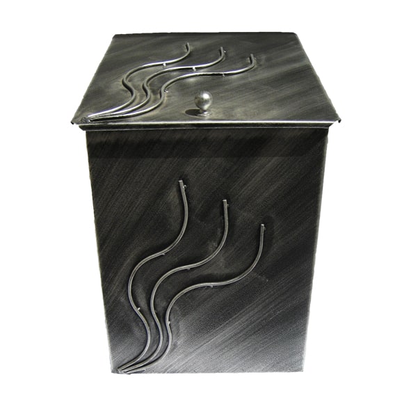 Κάδος - Ξυλοθήκη Μεσαίο Σχέδιο Φλόγα (751) Πατίνα Ασημί