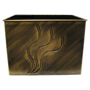 Καδος-Ξυλοθηκη Ορθογωνιος Σχεδιο Φλογα Housebird Πατίνα Χρυσό (753)