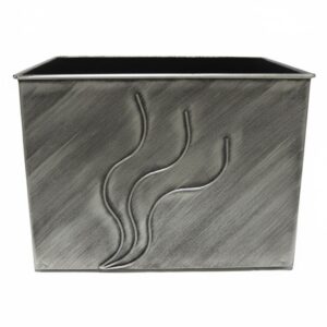 Καδος-Ξυλοθηκη Ορθογωνιος Σχεδιο Φλογα Housebird Πατίνα Ασημί (753)