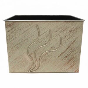 Καδος-Ξυλοθηκη Ορθογωνιος Σχεδιο Φλογα Housebird Εκρού Πατίνα Χαλκός (753)